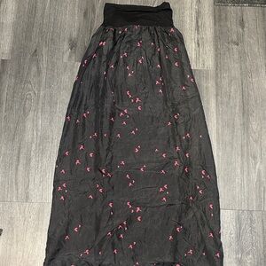 Black and Pink Floral Women's Dress